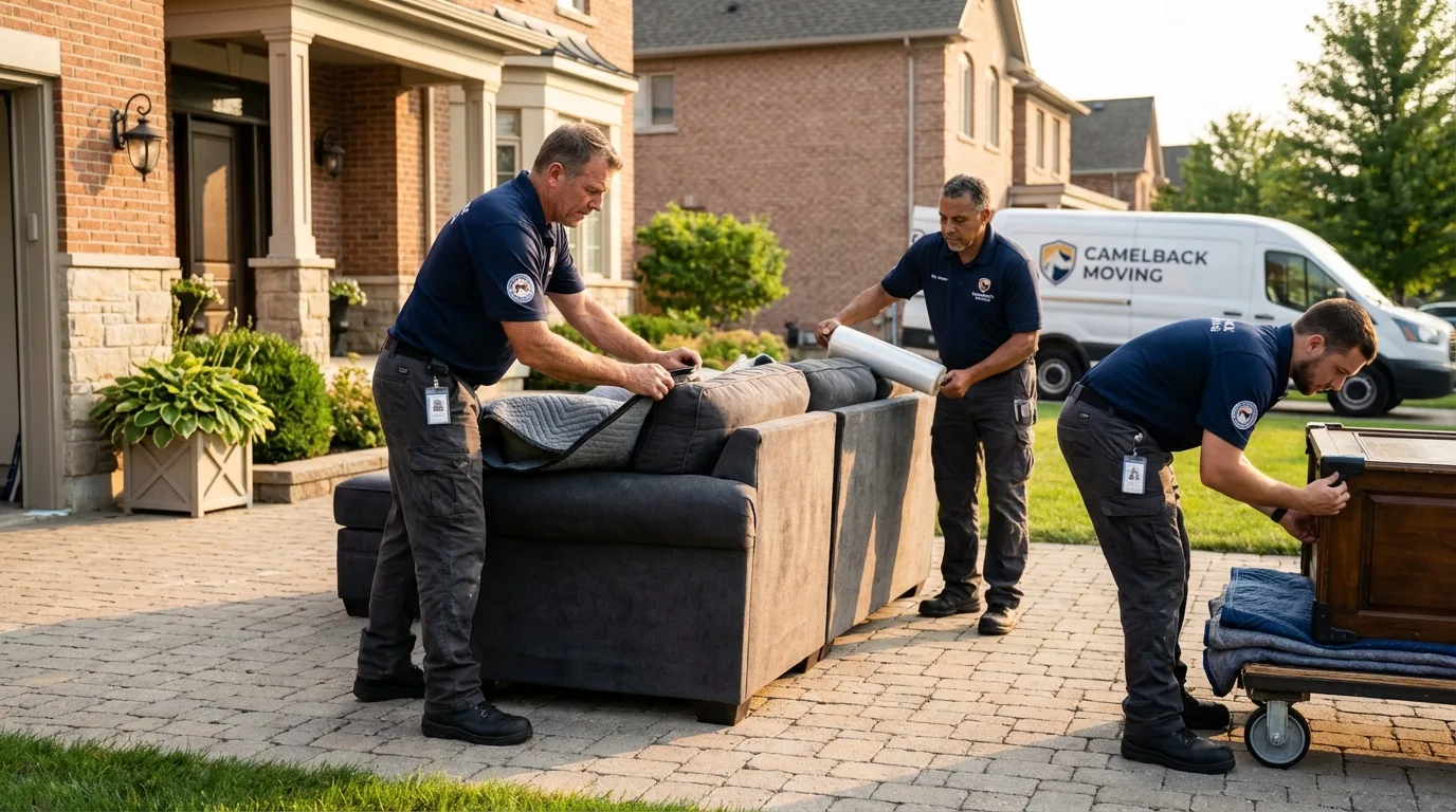 Large estate moving crew wrapping furniture in Weber City, VA