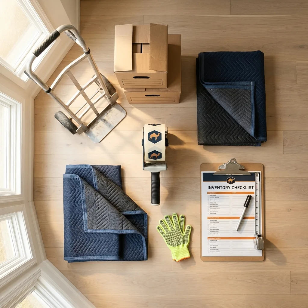 Professional moving supplies and packing materials layout for Weber City residential relocations