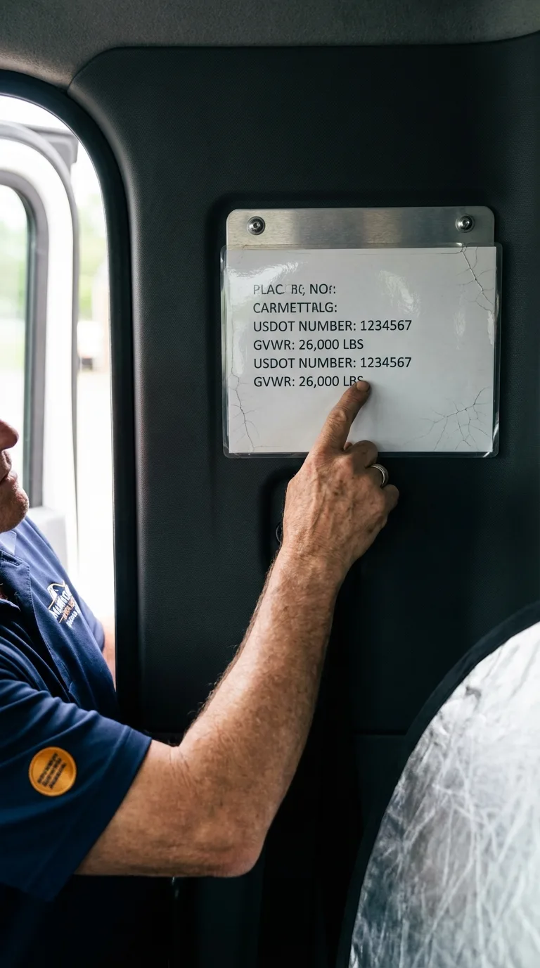 USDOT licensing placard verification in Weber City